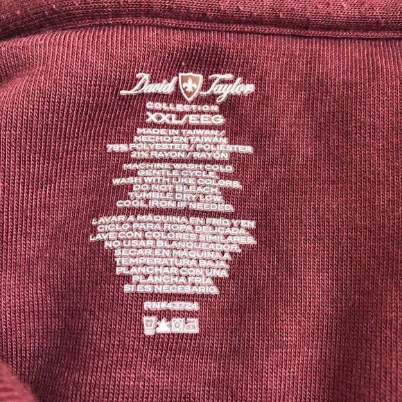 David Taylor Vintage 90s Red Burgundy Collared Sweater Sweatshirt Sz XXL - Picture 4 of 9